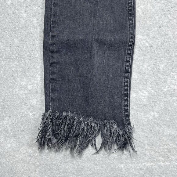 We The Free Womens Size 27 Black Distressed Denim Skinny Ankle Jeans Free People - Picture 5 of 12